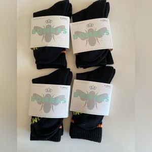 NEW BOMBAS Crew Calf Socks Black XS Lot of 4